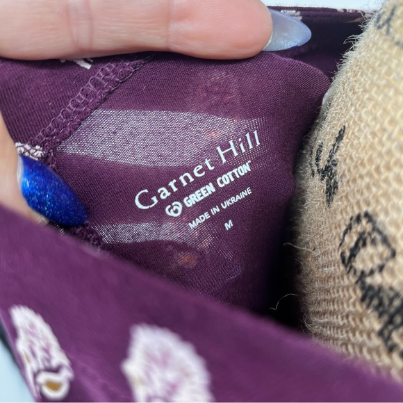 Garnet Hill Green Cotton Button Front Burgundy Knit Tank Dress Jersey Knit Comfy - Picture 2 of 10